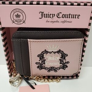Juicy Couture Dusty blush Heritage small square creditcard wallet in a gift box